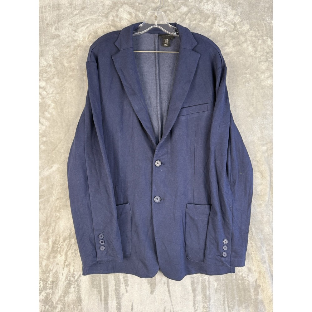 Y2K Porter + Ash Mens Blazer Jacket Size L‎ Blue Two Button Casual Comfort Coat